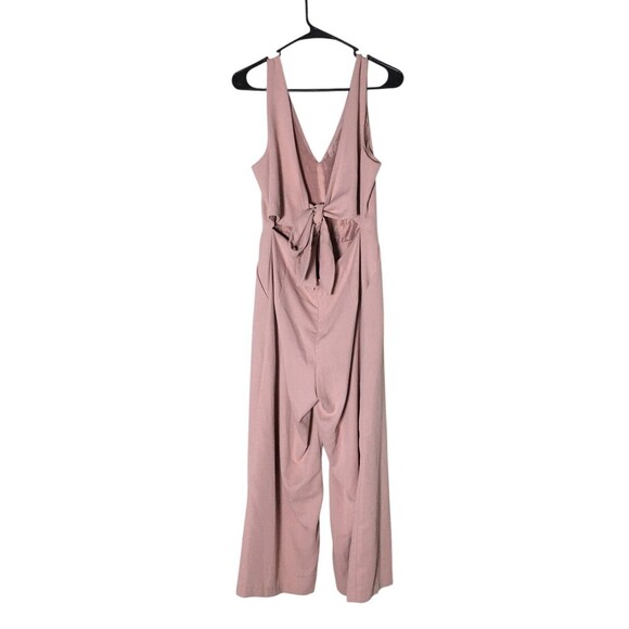 Shine Star Jumpsuit Women's Size Medium Pink Tie Closure Open Back - Picture 5 of 9
